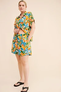 Eloquii Tropical Crop Boxy Button Up Top