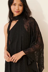 Especia Sheer One Shoulder Midi Dress