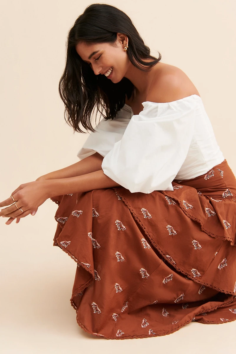 FARM Rio Embroidered Horse Skirt