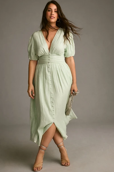 The Catalina Lurex Button-Front Dress