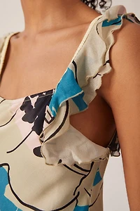 Conditions Apply Ruffled Floral Maxi Dress