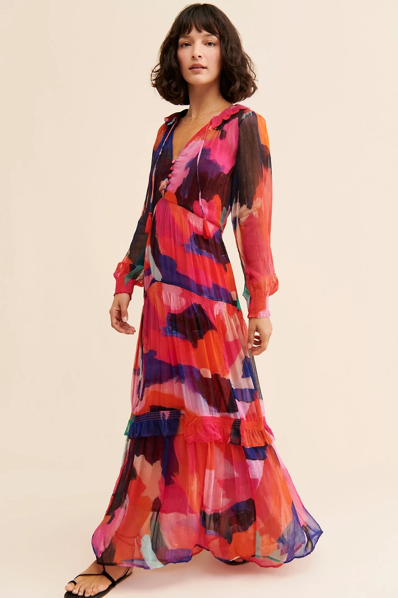 The Marais Printed Tiered Maxi Dress