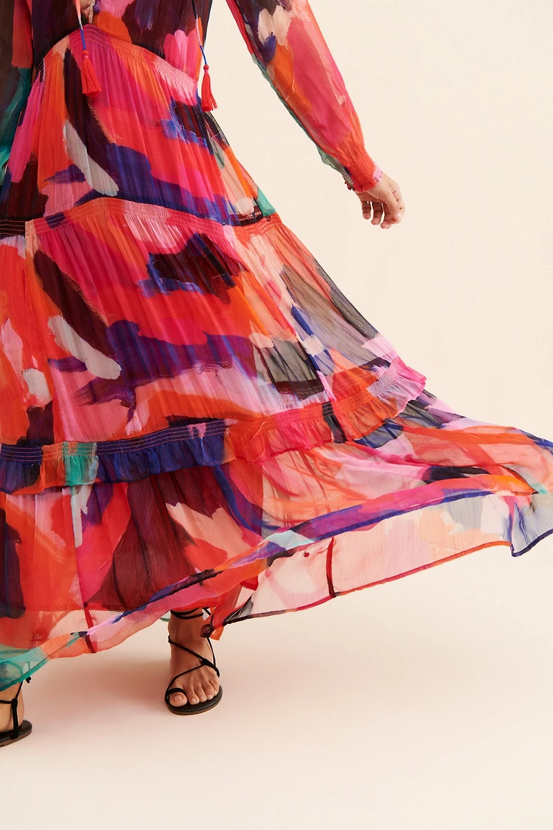 The Marais Printed Tiered Maxi Dress