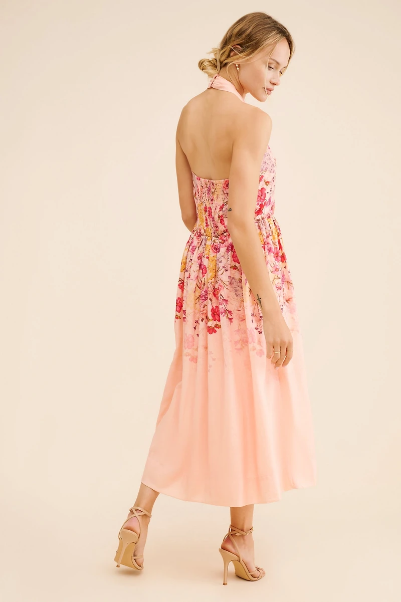 Let Me Be Florentine Halter Midi Dress