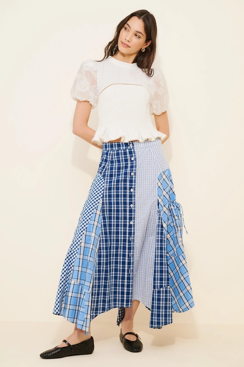 Pilcro Reworked Menswear Midi Skirt