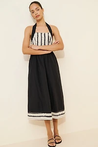 Adelyn Rae Fernanda Halter Contrast Midi Dress