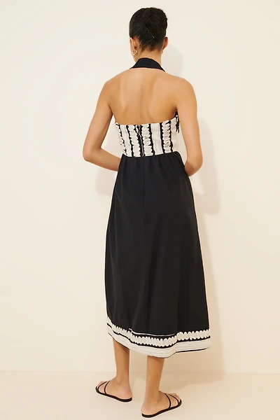 Adelyn Rae Fernanda Halter Contrast Midi Dress