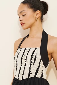 Adelyn Rae Fernanda Halter Contrast Midi Dress