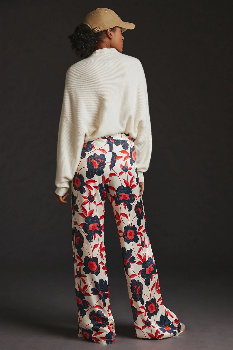 Corey Lynn Calter Floral Pleated Wide Leg Pants