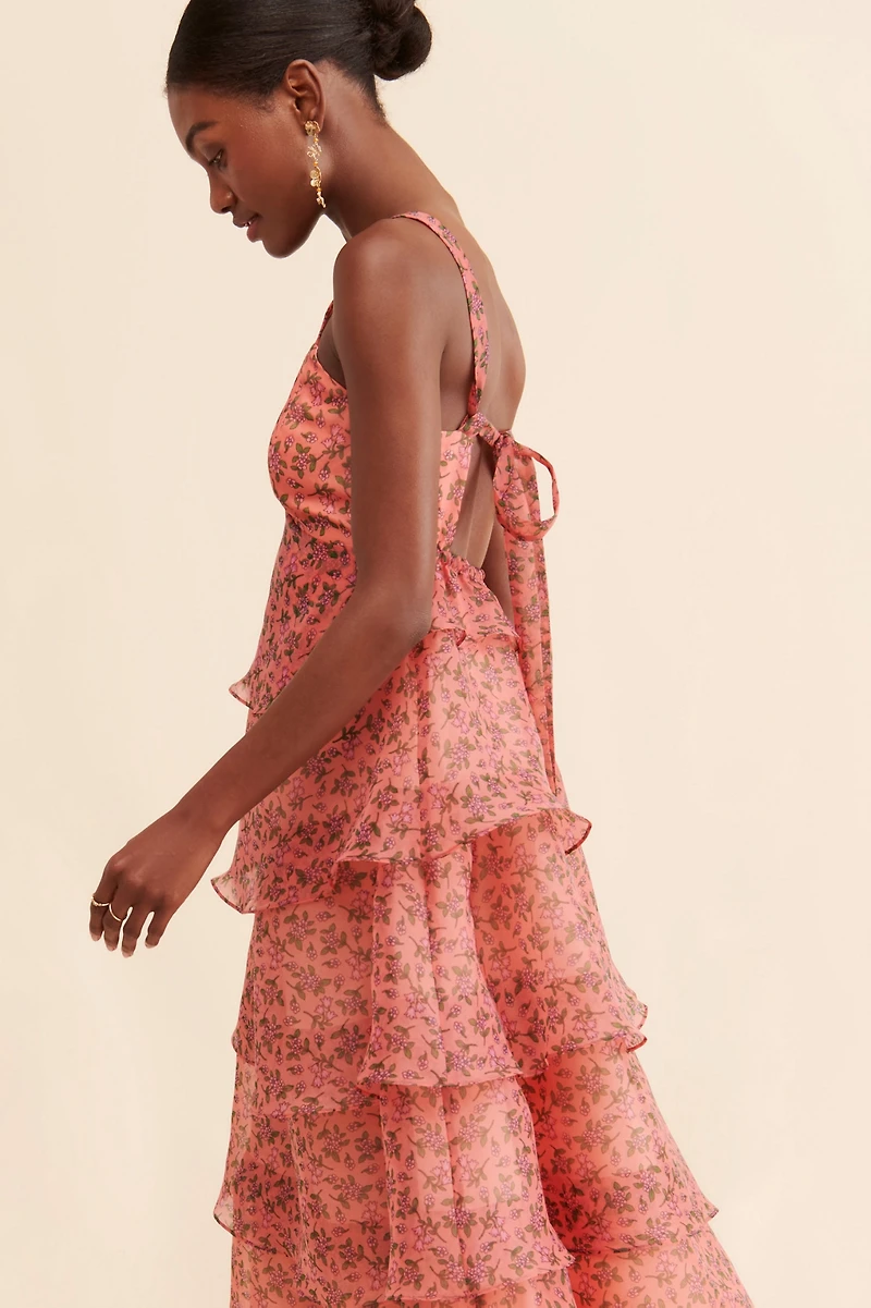 Lost + Wander Venus Rising Midi Tiered Dress