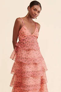 Lost + Wander Venus Rising Midi Tiered Dress