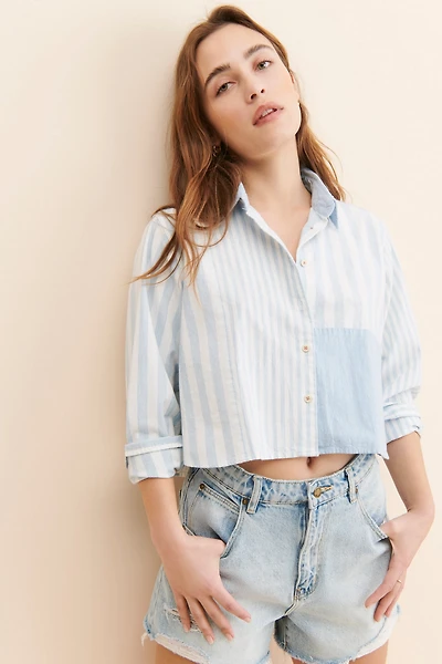 Scotch & Soda Stripe Mix Boxy Shirt