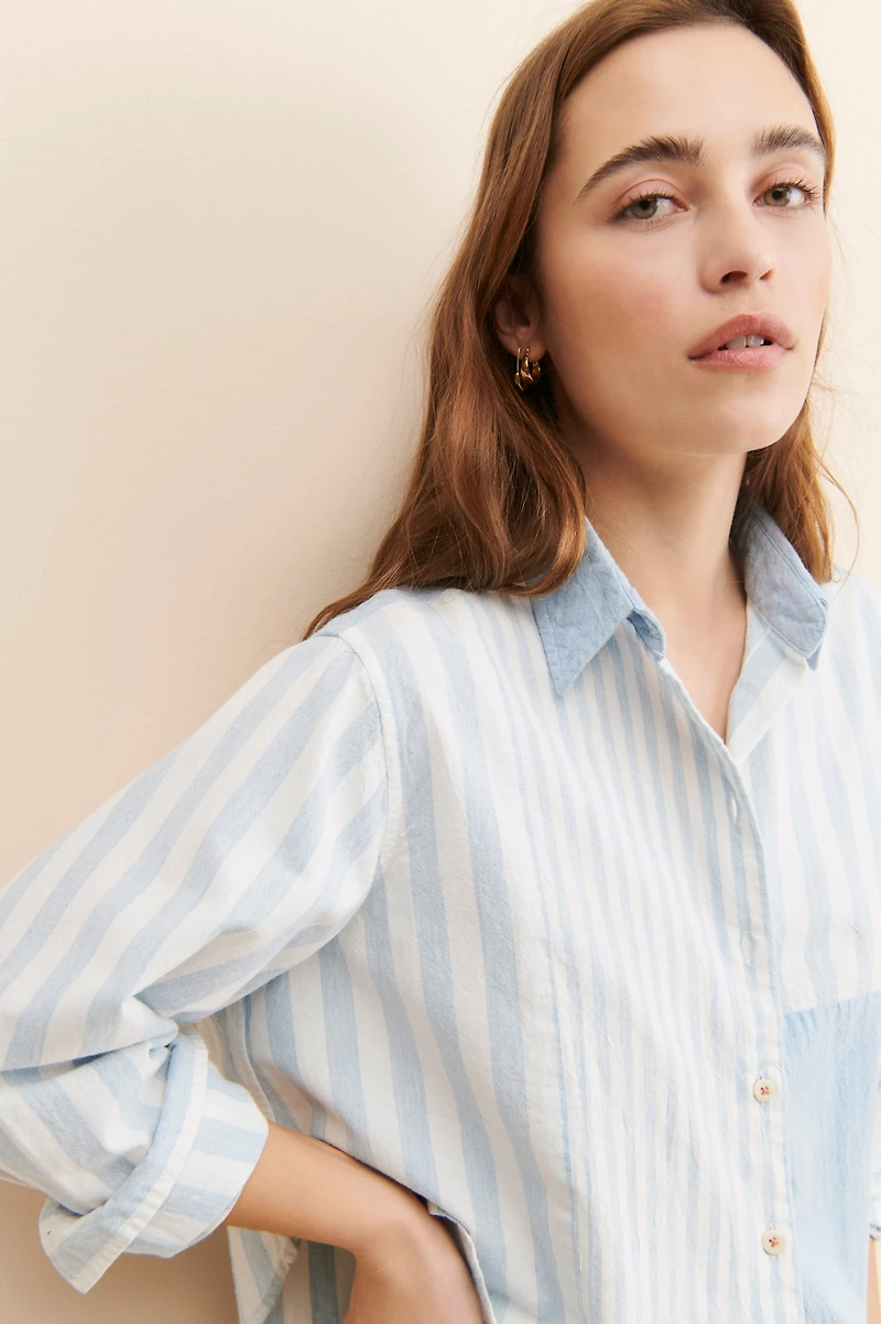 Scotch & Soda Stripe Mix Boxy Shirt
