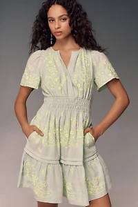 The Somerset Mini Dress: Embroidered Linen Edition