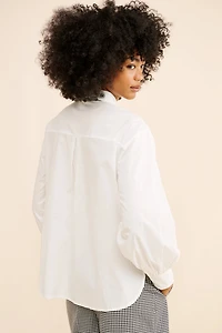 Flat White Rosette Tie Buttondown