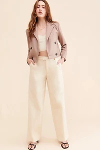 Maeve Cropped Vegan Leather Blazer