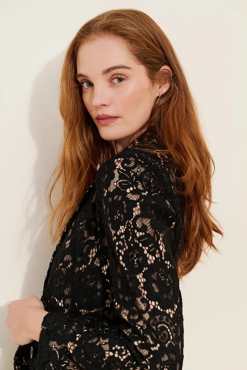 Dolan Structured Lace Blazer