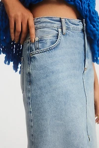 Pilcro The Madi Front-Slit Denim Skirt