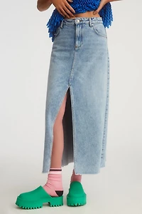 Pilcro The Madi Front-Slit Denim Skirt