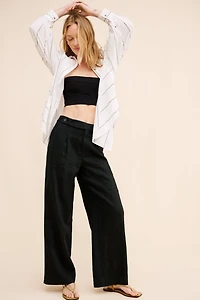 Madewell Harlow Linen Wide-Leg Trousers