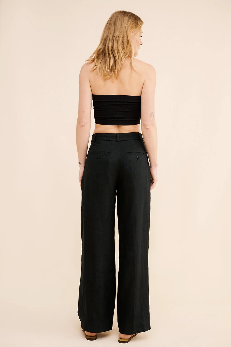 Madewell Harlow Linen Wide-Leg Trousers