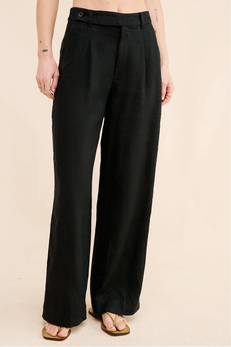 Madewell Harlow Linen Wide-Leg Trousers