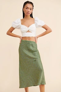 Bl-nk Absmera Checkered Slip Skirt