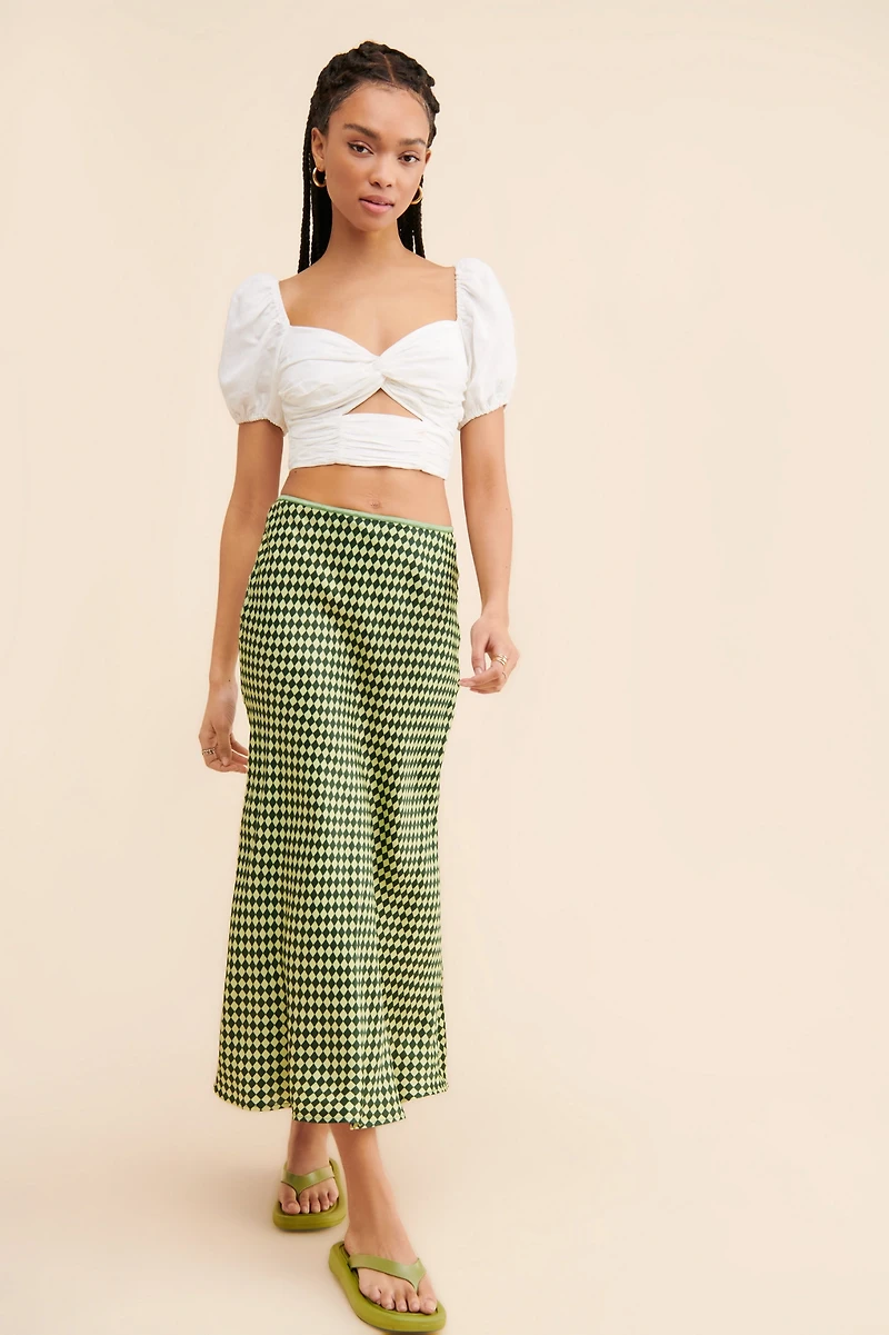 Bl-nk Absmera Checkered Slip Skirt
