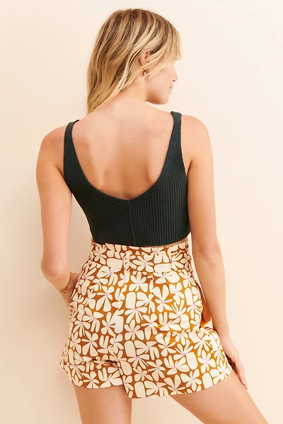Hutch High-Rise Floral Pleated Shorts