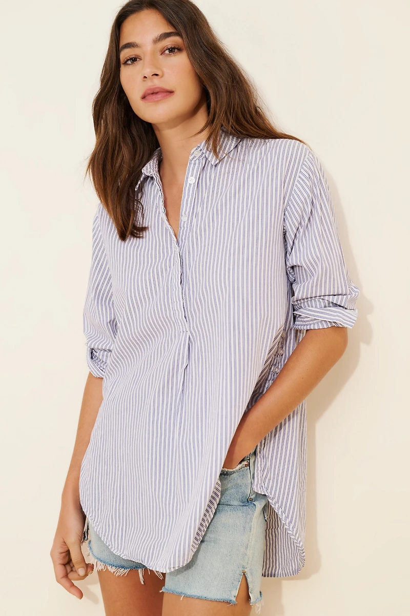 Poplin Henley Tunic