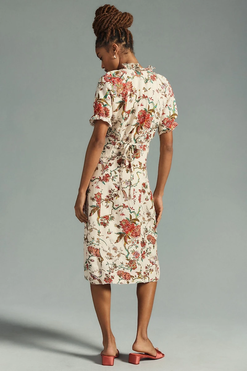 Pilcro Floral Ruffle Shirt Dress