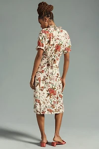 Pilcro Floral Ruffle Shirt Dress
