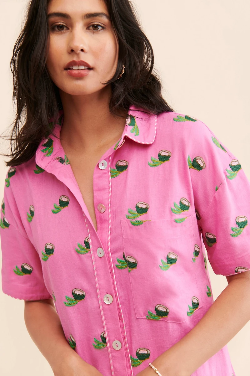 FARM Rio Cross Stitch Coconut Romper
