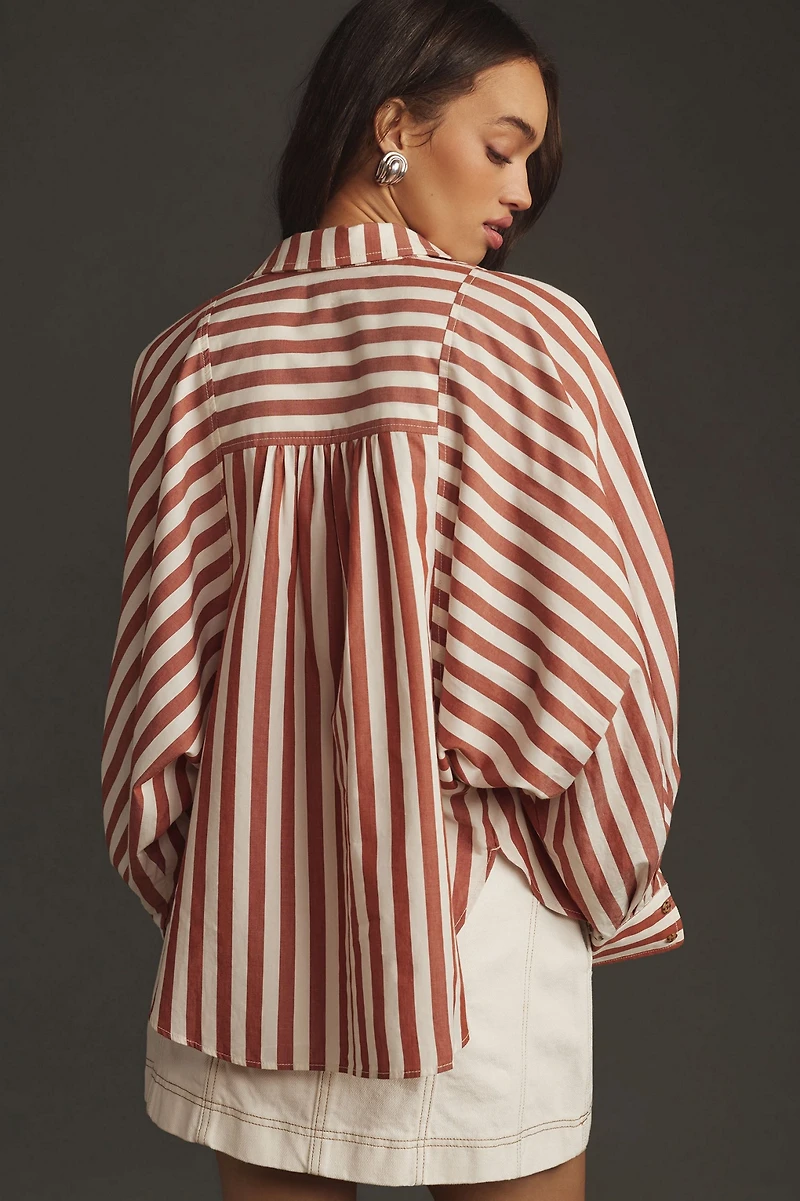 Pilcro Boyfriend Batwing Buttondown Blouse