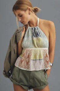 Babydoll Halter Sweater Tank