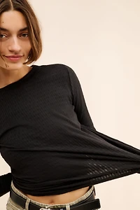 Pilcro Long-Sleeve Sheer Top