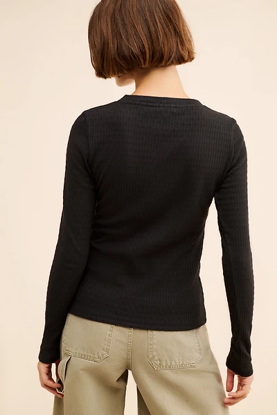 Pilcro Long-Sleeve Sheer Top