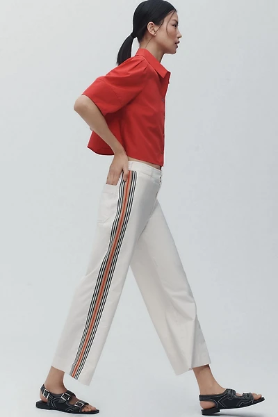 Maeve The Ettie High-Rise Crop Wide-Leg Jeans: Bold Stripe Edition