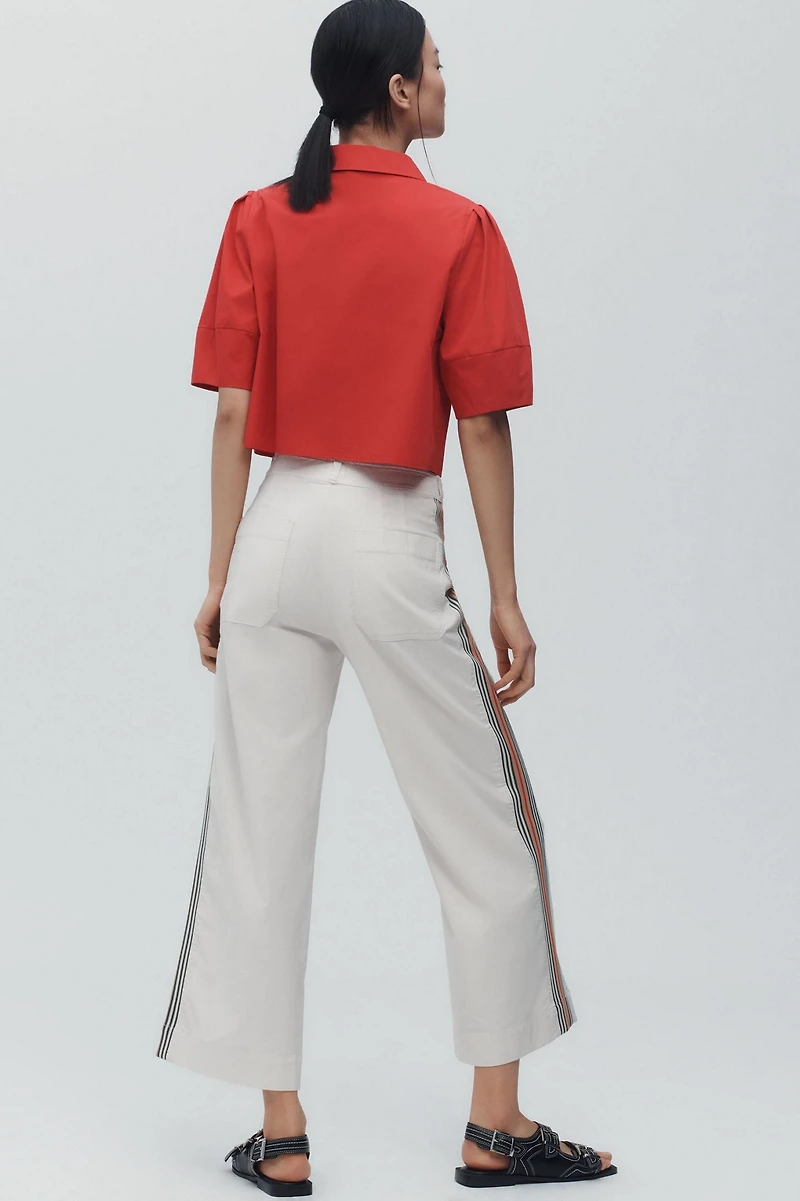 Maeve The Ettie High-Rise Crop Wide-Leg Jeans: Bold Stripe Edition