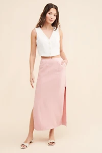 Side-Slit Midi Skirt