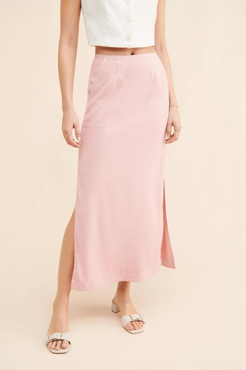 Side-Slit Midi Skirt