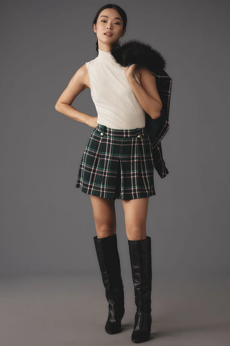 Maeve Plaid Printed Skort