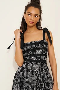 En Saison Magdalen Smocked Midi Dress