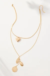 Layered Heart Charm Necklace