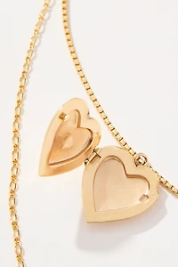 Layered Heart Charm Necklace