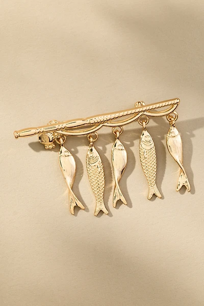 Fish Safety Pin Brooch