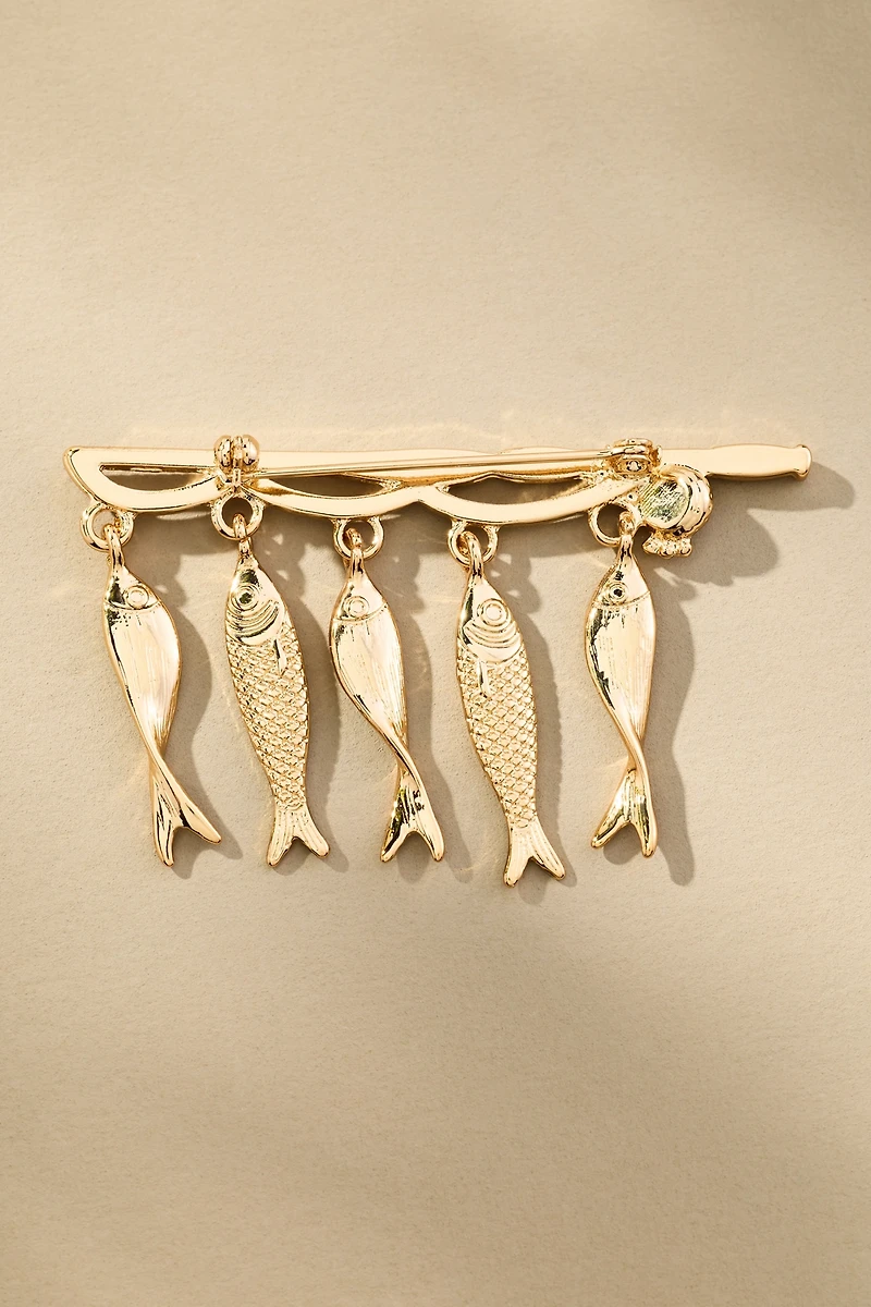 Fish Safety Pin Brooch