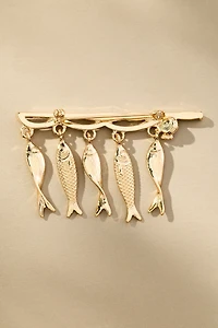 Fish Safety Pin Brooch