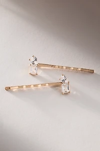 By Anthropologie Weddings Double Crystal Hair Pins, Set of 2
