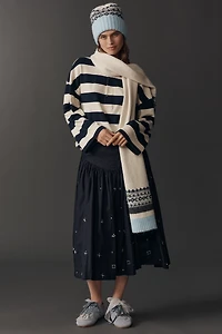 By Anthropologie Embellished Fairisle Scarf